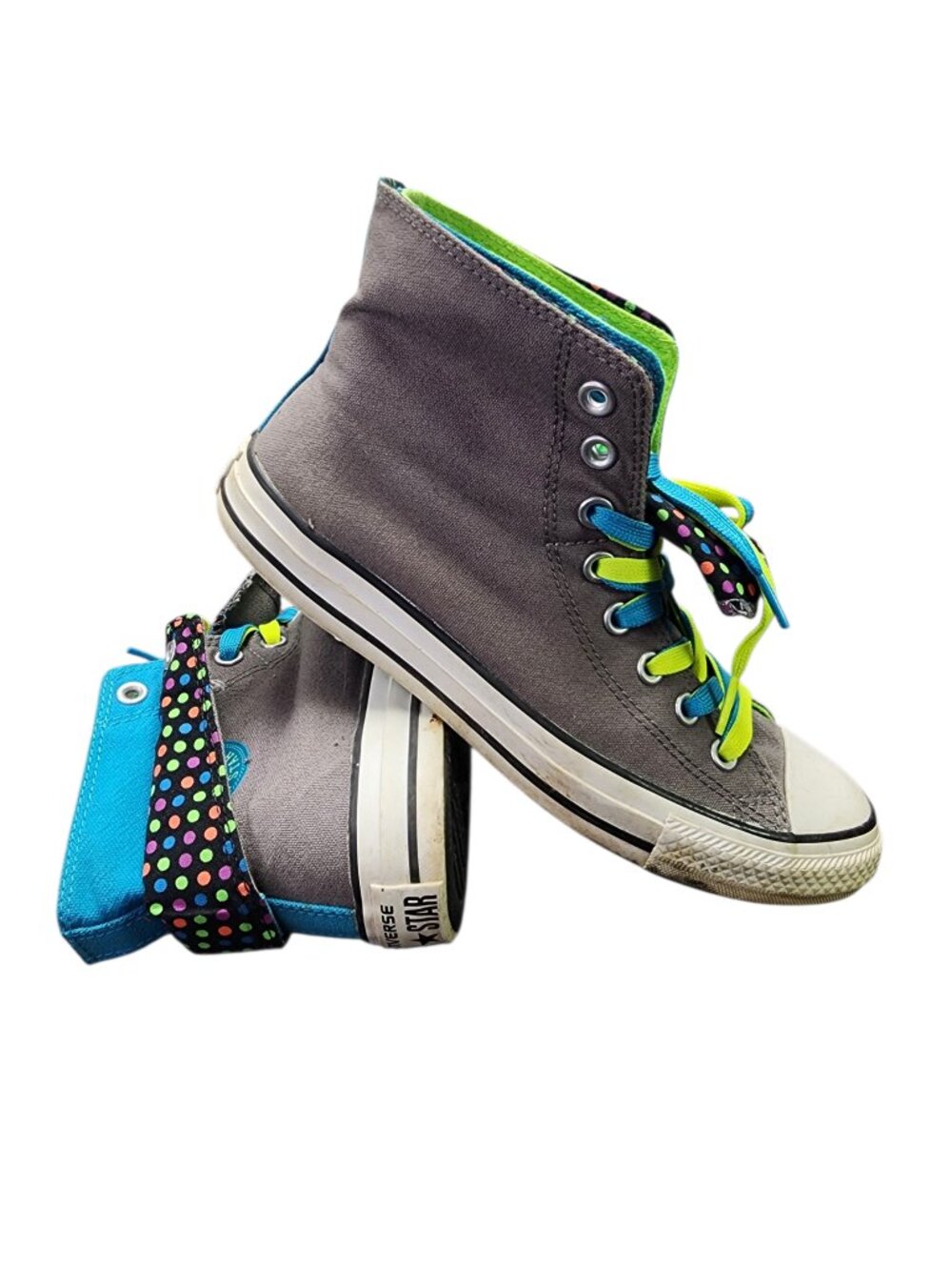 Converse Chuck Taylor Two Fold Sneakers Multicolor Womens 9 Polka Dot Shoes